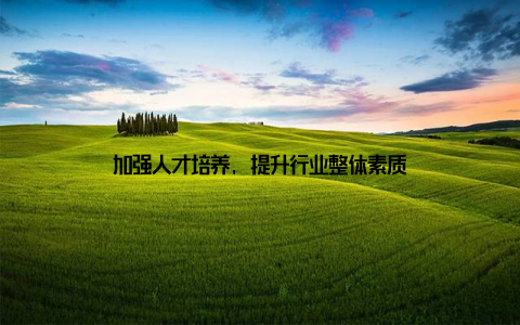 加强人才培养, 提升行业整体素质