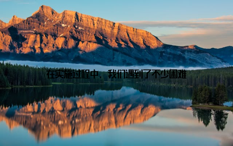 在实施过程中, 我们遇到了不少困难