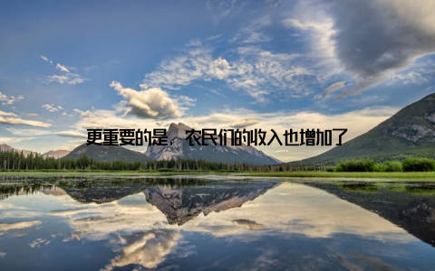 更重要的是, 农民们的收入也增加了