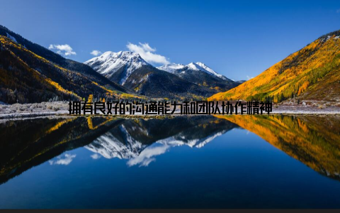 拥有良好的沟通能力和团队协作精神