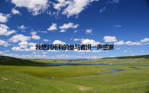 我想对所有的参与者说一声感谢
