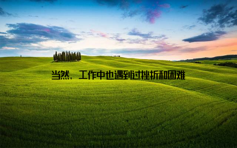 当然, 工作中也遇到过挫折和困难