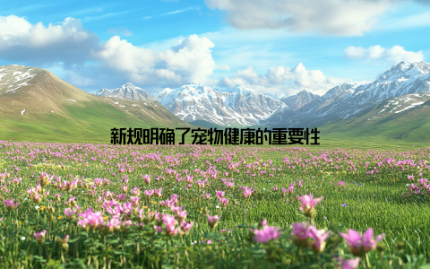 新规明确了宠物健康的重要性